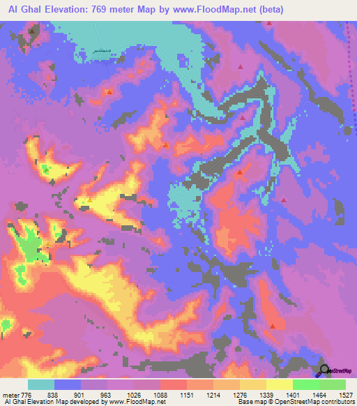 Al Ghal,Jordan Elevation Map