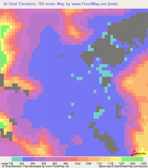Al Ghal,Jordan Elevation Map