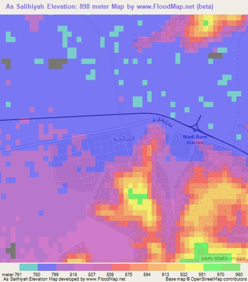 As Salihiyah,Jordan Elevation Map