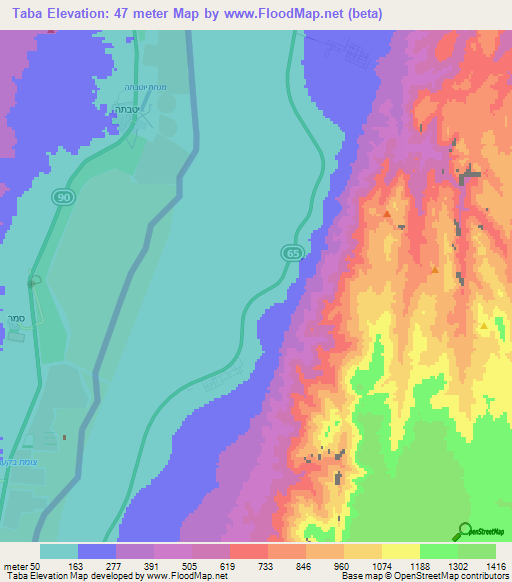 Taba,Jordan Elevation Map
