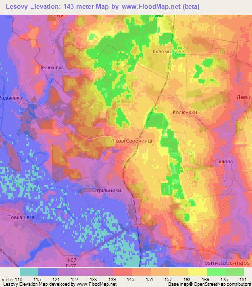 Lesovy,Ukraine Elevation Map