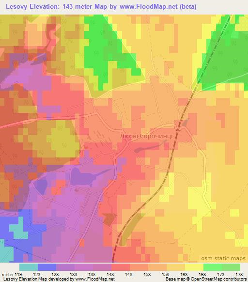Lesovy,Ukraine Elevation Map