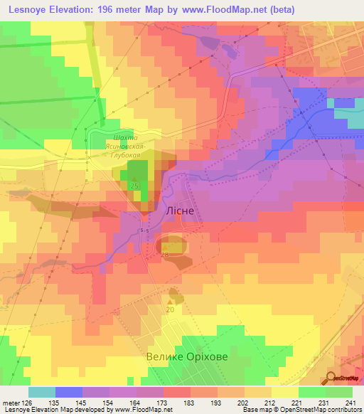 Lesnoye,Ukraine Elevation Map