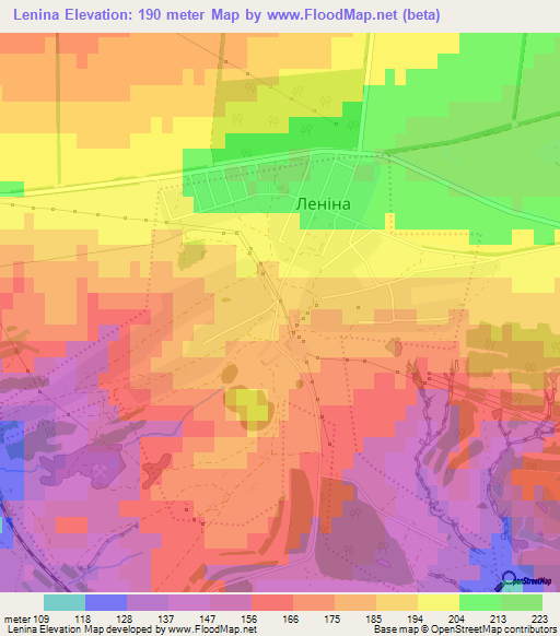 Lenina,Ukraine Elevation Map