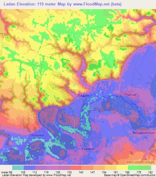 Ladan,Ukraine Elevation Map