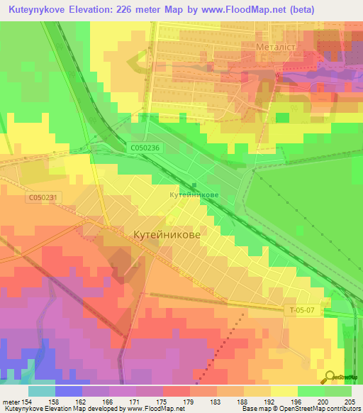 Kuteynykove,Ukraine Elevation Map