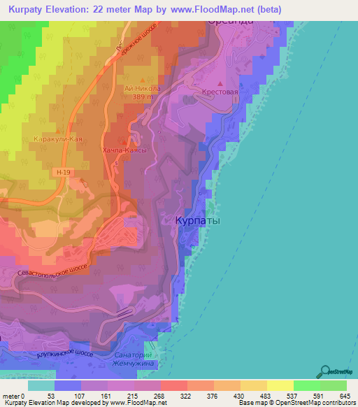 Kurpaty,Ukraine Elevation Map