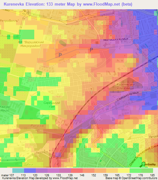 Kurenevka,Ukraine Elevation Map