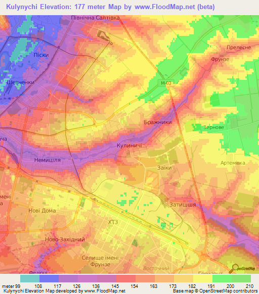 Kulynychi,Ukraine Elevation Map