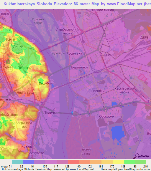 Kukhmisterskaya Sloboda,Ukraine Elevation Map