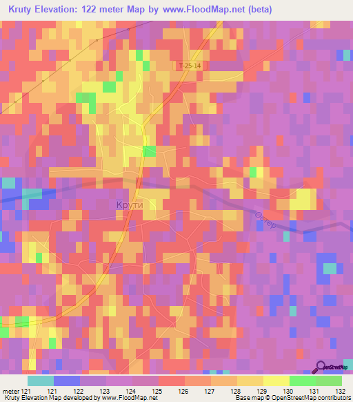 Kruty,Ukraine Elevation Map