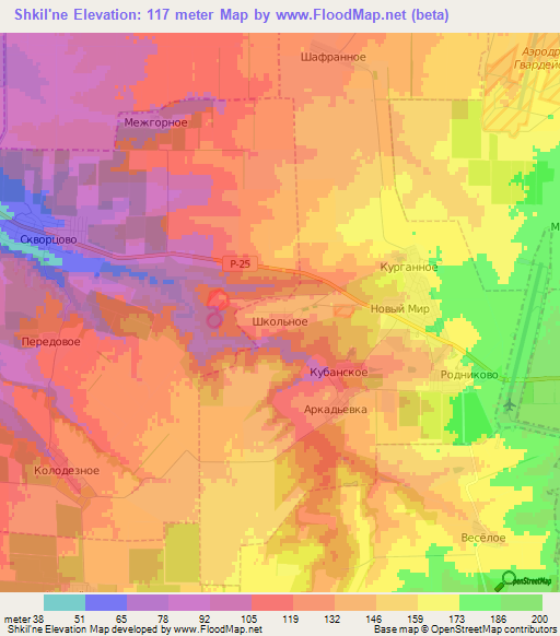 Shkil'ne,Ukraine Elevation Map