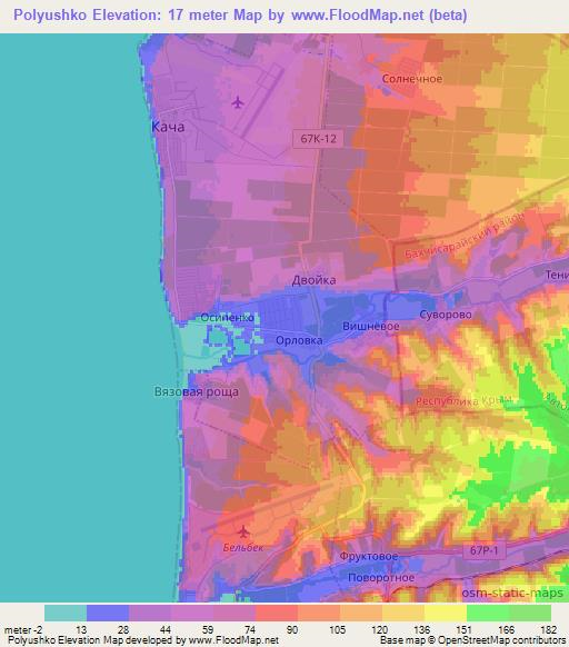 Polyushko,Ukraine Elevation Map