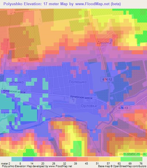 Polyushko,Ukraine Elevation Map