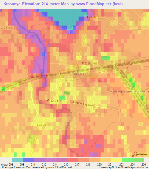 Krasnoye,Ukraine Elevation Map