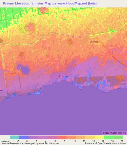 Krasne,Ukraine Elevation Map