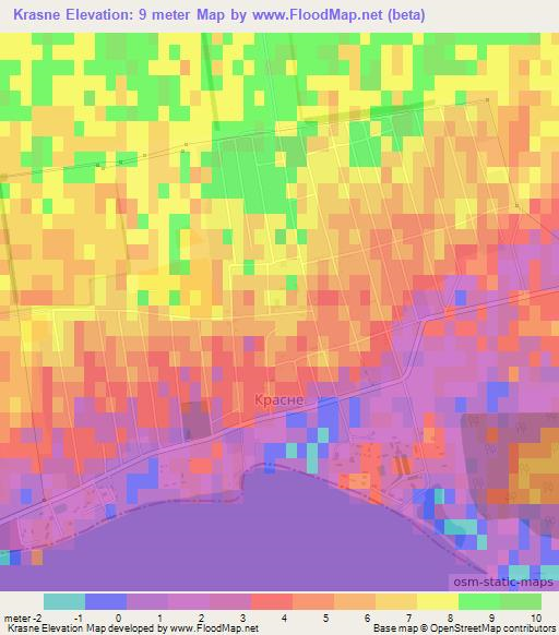 Krasne,Ukraine Elevation Map