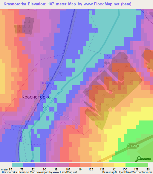 Krasnotorka,Ukraine Elevation Map