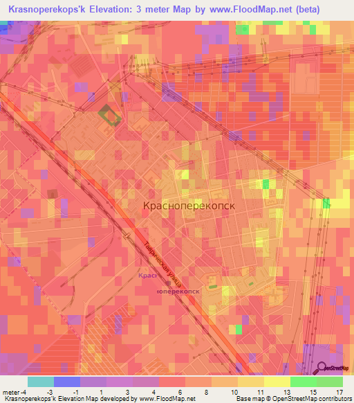 Krasnoperekops'k,Ukraine Elevation Map