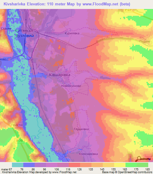 Kivsharivka,Ukraine Elevation Map