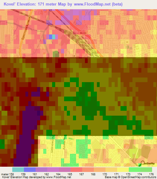 Kovel',Ukraine Elevation Map