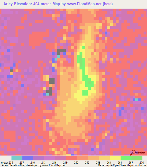 Ariey,Mali Elevation Map