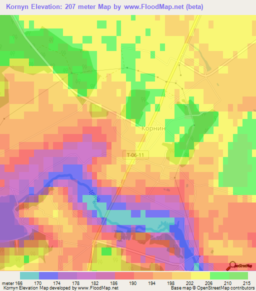 Kornyn,Ukraine Elevation Map