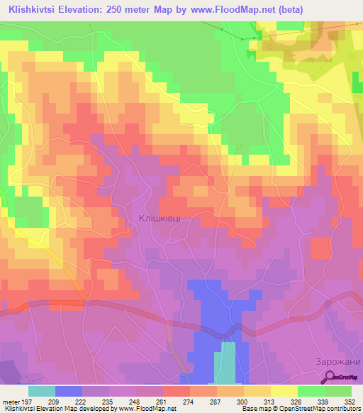 Klishkivtsi,Ukraine Elevation Map