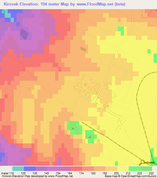 Kirovsk,Ukraine Elevation Map