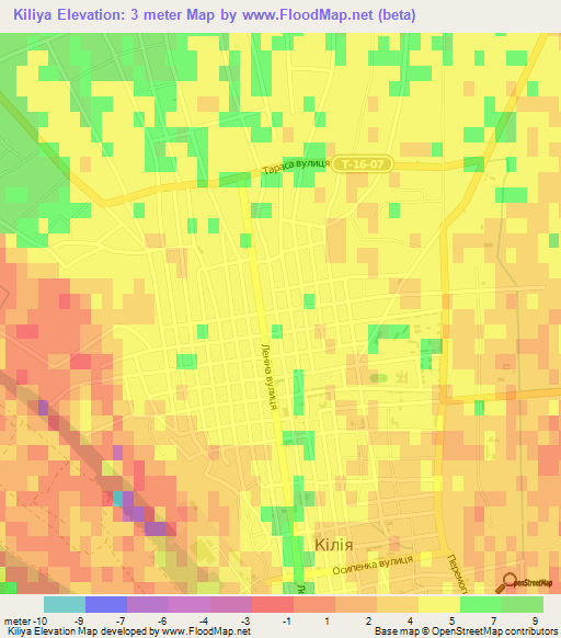 Kiliya,Ukraine Elevation Map