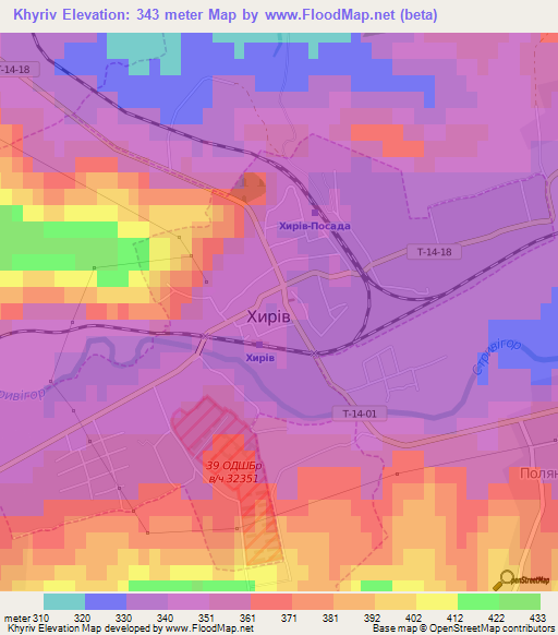 Khyriv,Ukraine Elevation Map