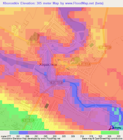 Khorostkiv,Ukraine Elevation Map