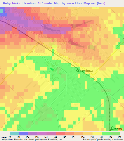 Kehychivka,Ukraine Elevation Map