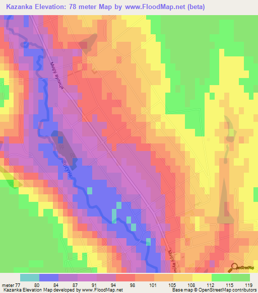 Kazanka,Ukraine Elevation Map