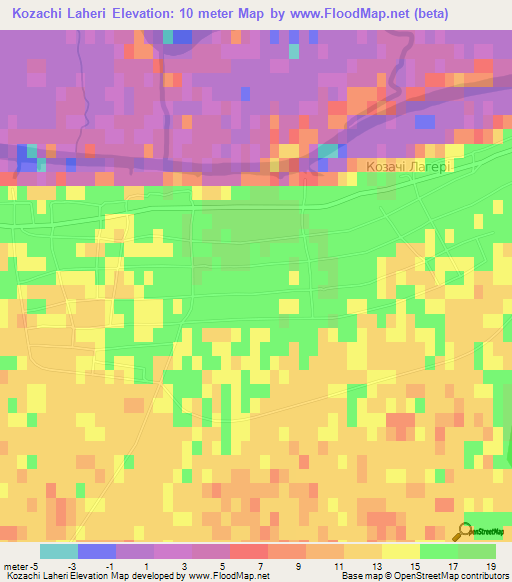Kozachi Laheri,Ukraine Elevation Map