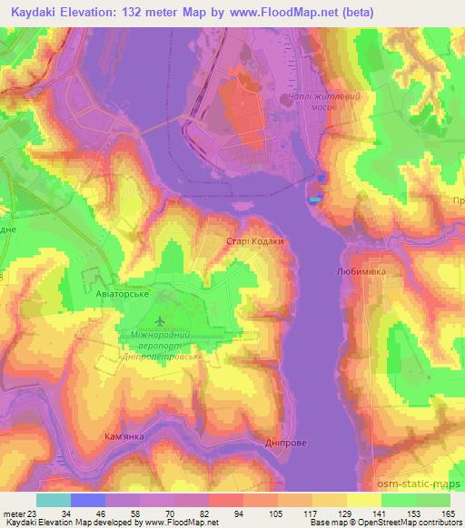 Kaydaki,Ukraine Elevation Map