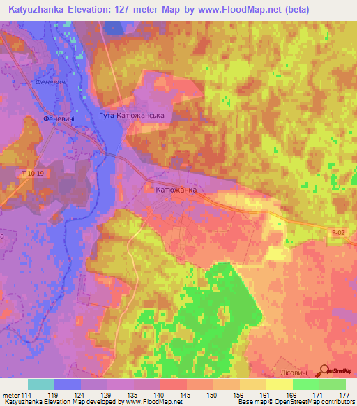 Katyuzhanka,Ukraine Elevation Map