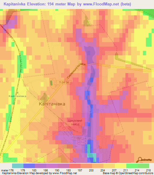 Kapitanivka,Ukraine Elevation Map