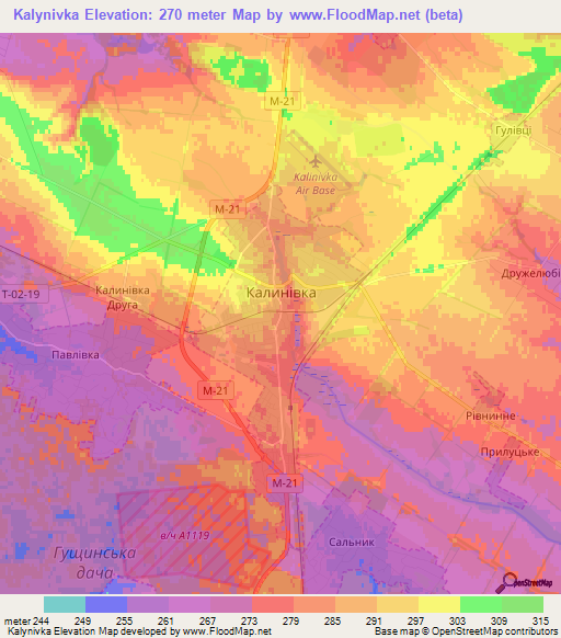 Kalynivka,Ukraine Elevation Map