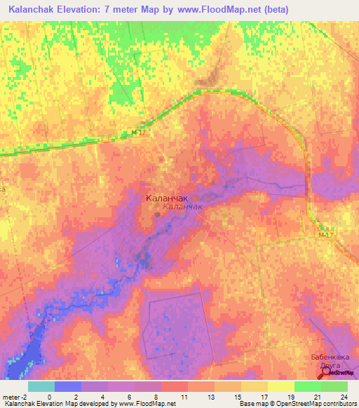 Kalanchak,Ukraine Elevation Map