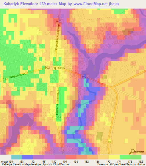 Kaharlyk,Ukraine Elevation Map