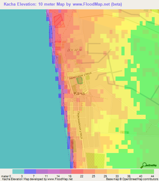 Kacha,Ukraine Elevation Map