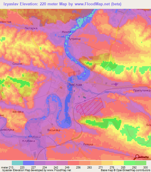 Izyaslav,Ukraine Elevation Map