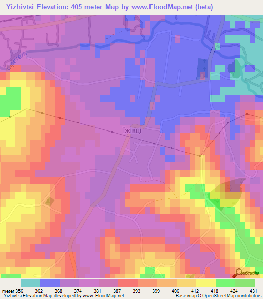 Yizhivtsi,Ukraine Elevation Map