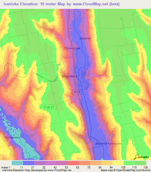Ivanivka,Ukraine Elevation Map