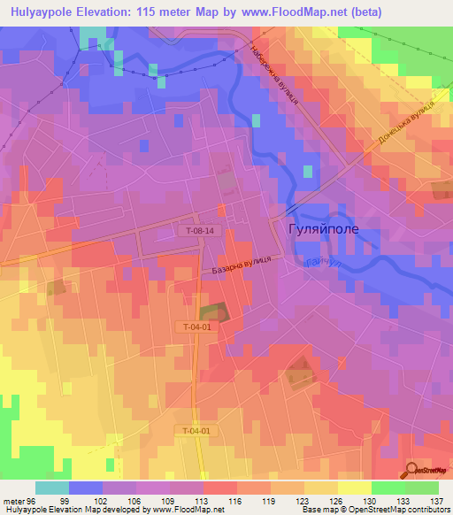 Hulyaypole,Ukraine Elevation Map