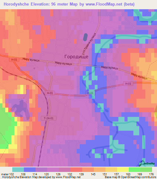 Horodyshche,Ukraine Elevation Map