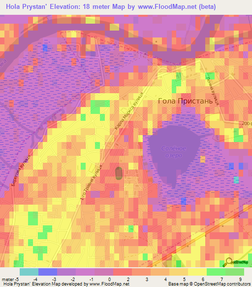 Hola Prystan',Ukraine Elevation Map