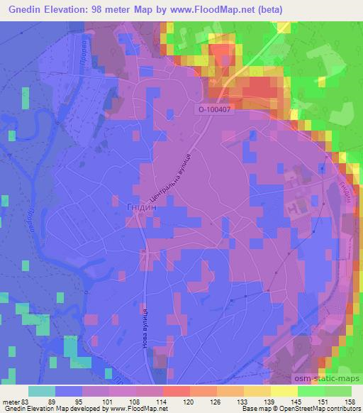 Gnedin,Ukraine Elevation Map