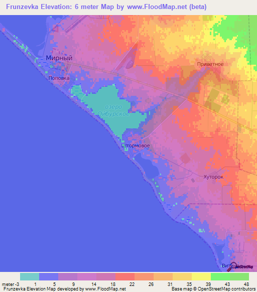 Frunzevka,Ukraine Elevation Map